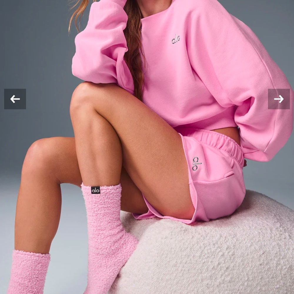 Alo Pink Cropped Sweatshirt